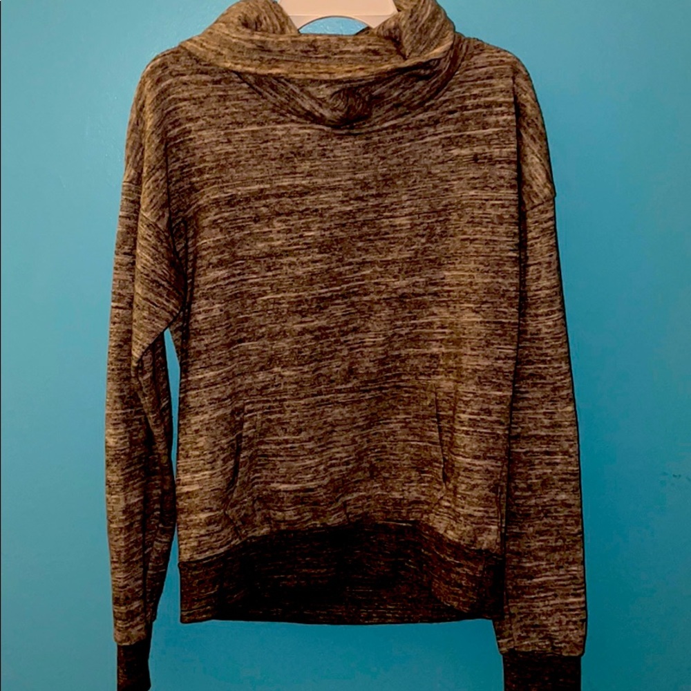 Gray turtleneck sweatshirt